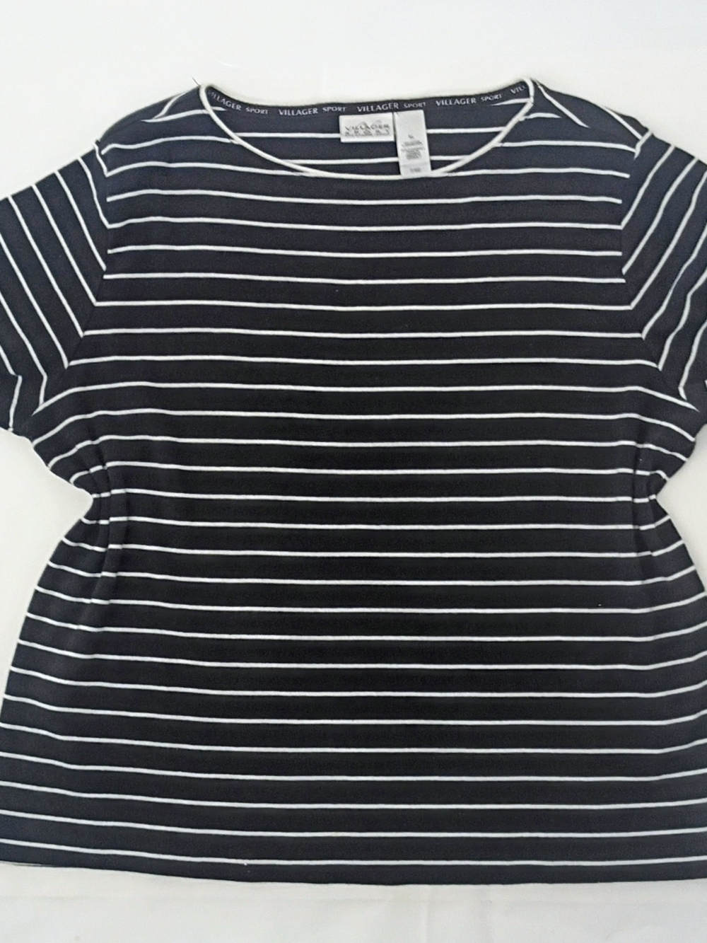 Vintage Villager Sport Navy Striped Tee XL